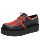 Nevermind double sole Creepers – black leather and red tartan
