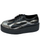 Nevermind double-sole Creepers – black leather & silver flames.