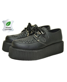Creepers Nevermind en cuir vegan noir.