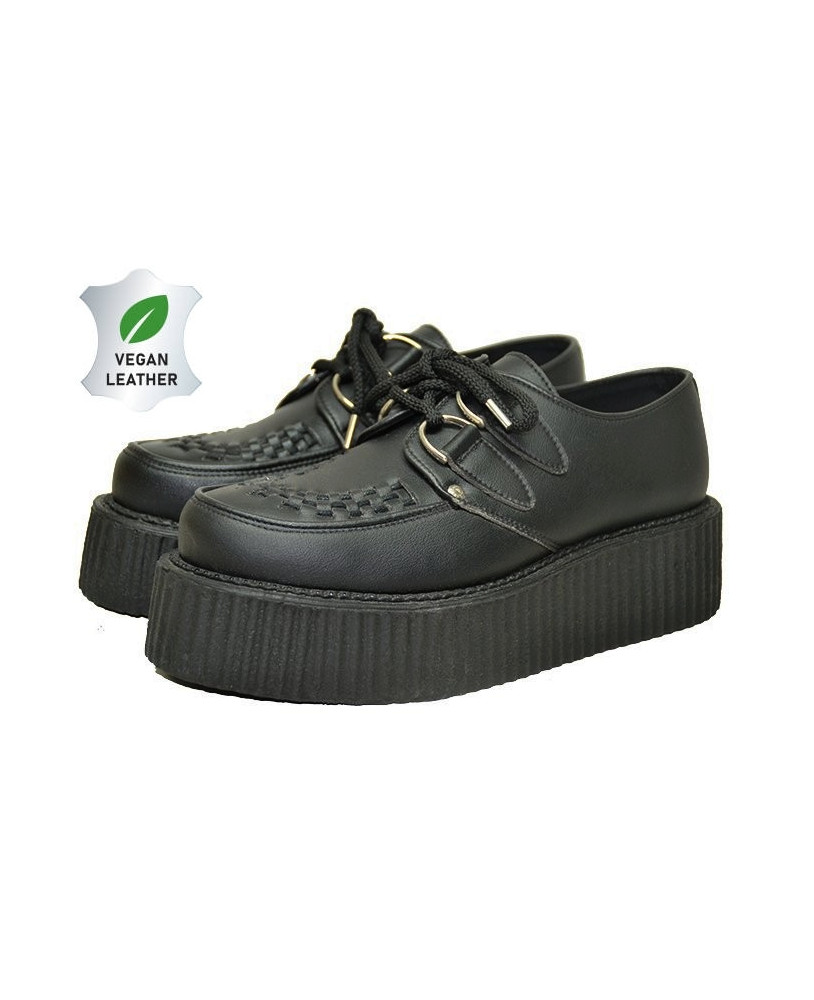Nevermind Creepers in black vegan leather.