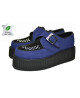 Nevermind vegan leather & blue suede Creepers with buckle.
