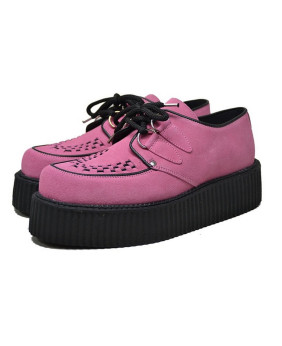 Nevermind Pink Suede Creepers with double sole.