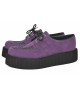 Creepers Nevermind viola in camoscio con doppia suola e intreccio – ribelli, eleganti e underground.
