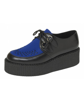 Creepers cuir noir velours bleu Nevermind double semelle alternative