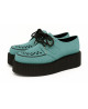 Creepers Nevermind en nubuck aqua (vert d’eau) à semelle double noire – un classique revisité aux accents frais et audacieux.