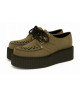Creepers Nevermind in nabuk kaki con suola piattaforma nera – robuste e urbane.