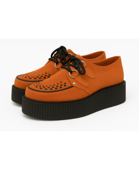 Creepers Nevermind de nobuk naranja quemado con suela plataforma negra – audaces y vibrantes.