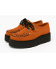 Creepers Nevermind en nubuck orange brûlé avec semelle plateforme noire – éclat et audace.