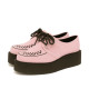 Creepers Nevermind in nabuk rosa chiaro con doppia suola – morbidezza e carattere su suola nera.