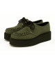 Creepers Nevermind en nubuck vert olive à double semelle – allure naturelle et originale sur semelle noire.