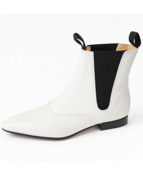 Chelsea-Stiefeletten aus weißem Anilinleder Nevermind.