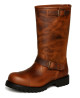 Brown Oiled Nubuck Leather Biker Boot – Buckle and Side Harness