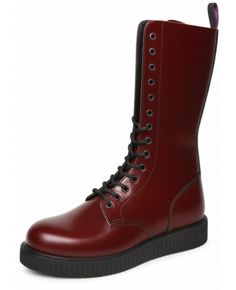 Botas plataforma industriales cherry cuero Nevermind