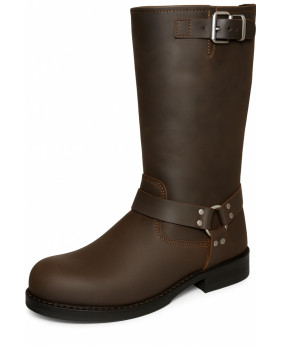 Crazy Horse oiled leather biker boot.