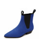 Nevermind blue suede-look Chelsea ankle boot with pointed toe.
