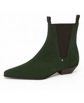 Bottines Nevermind en suédine vert forêt.