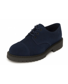 Chaussure Rangers Nevermind Pure Line Nubuck Bleu Marine – élégance sobre et style intemporel.