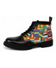 Black leather rangers with world-flag print Nevermind.