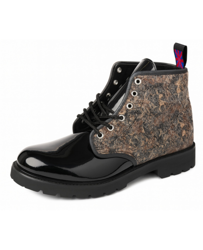 Black & brown-grey textured leather rangers Nevermind.