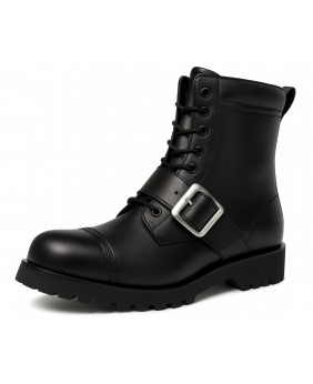 Nevermind leather boots 8 eyelets buckle.