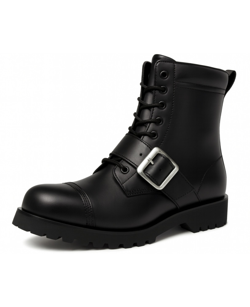 Nevermind leather boots 8 eyelets buckle.