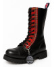 Rangers 10 eyelets black leather and red tartan
