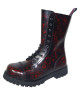 Nevermind Rangers 10 eyelets black leather with red gear print – industrial & alternative boots.
