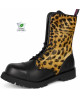 Rangers Nevermind 10 Ösen aus veganem Leder und Kunstfell im Luchs-Look, mit Profilsohle – rebellischer Alternativstil.