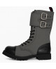 Rangers Nevermind 10 eyelets in black leather and grey fabric with double buckles and toe cap – alternative and robust style.