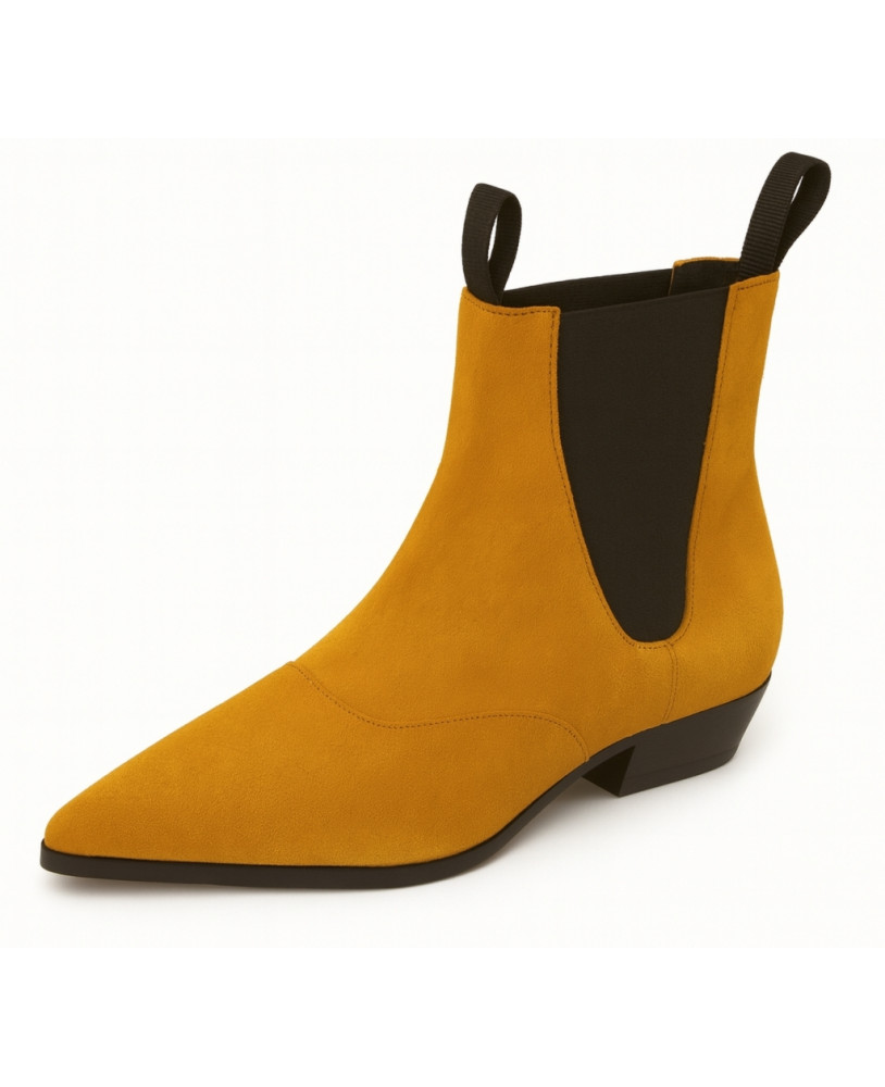 Chelsea boots en suédine mandarine Nevermind.