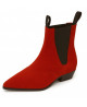 Chelsea boots in fiery red suede fabric Nevermind.