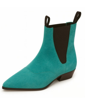 Chelsea boots en suédine turquoise Nevermind.