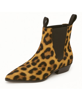 Chelsea boots en fourrure bovine imprimée lynx Nevermind.