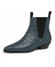 Ocean Blue Chelsea boots in glossy crocodile-embossed nappa leather – Nevermind.