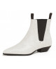 White Chelsea boots in glossy crocodile-embossed nappa leather – Nevermind.