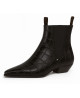 Black Chelsea boots in glossy crocodile-embossed nappa leather – Nevermind.