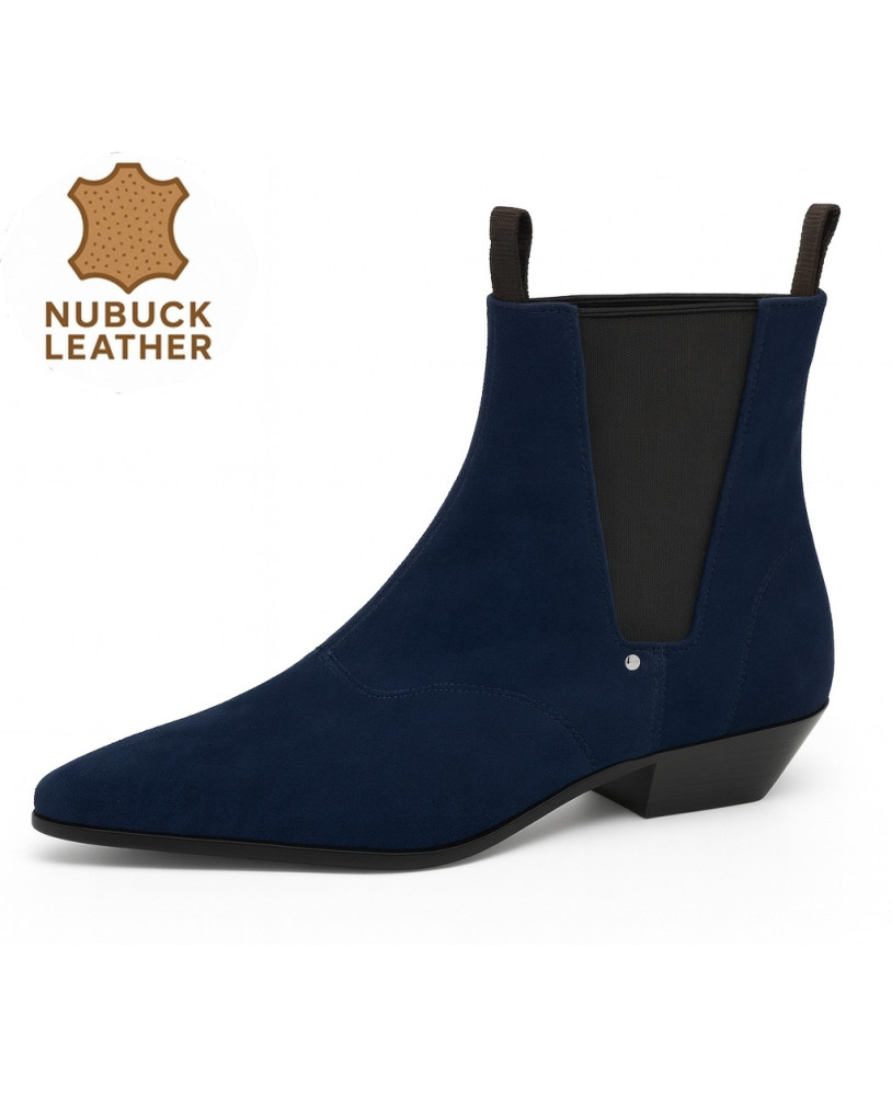 Botas Chelsea Nevermind en nubuck azul marino.