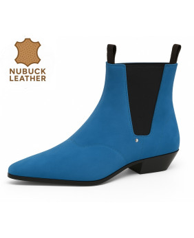 Botas Chelsea Nevermind en nubuck azul océano.