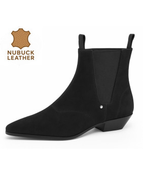 Chelsea Boots Nevermind aus schwarzem Nubukleder.