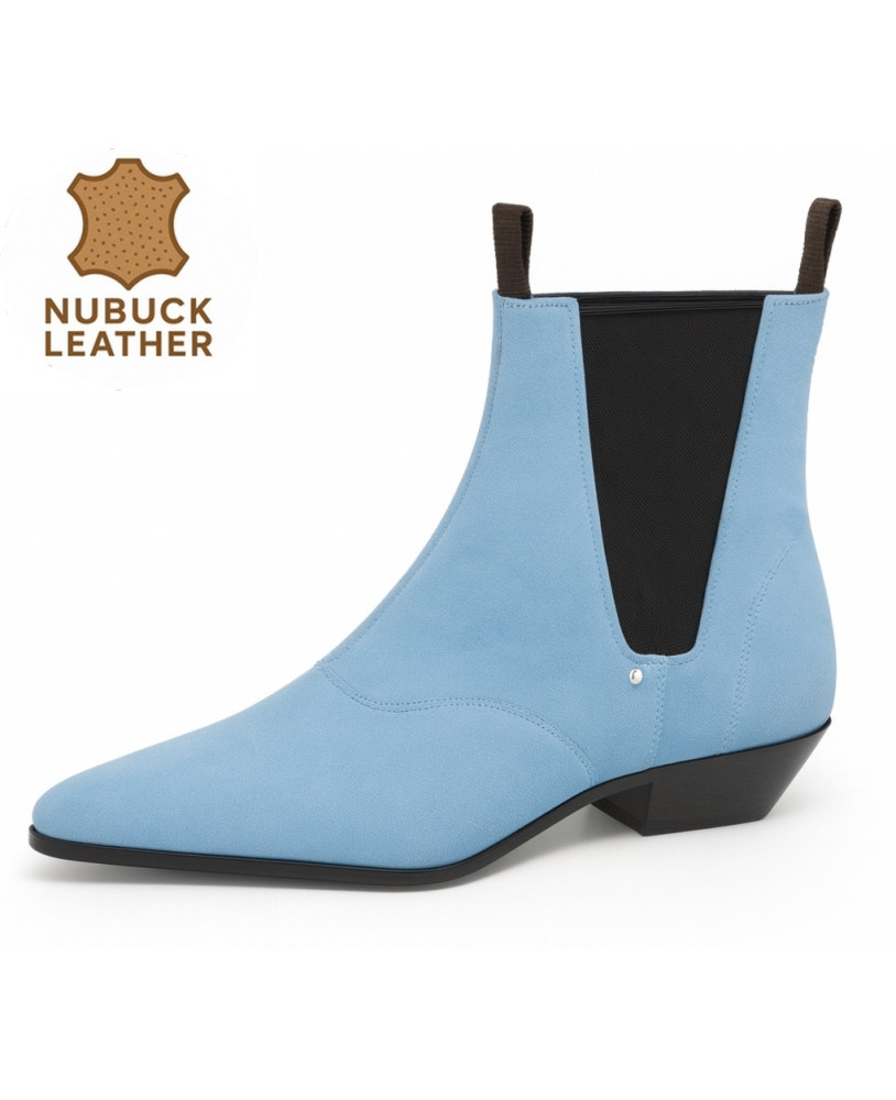Chelsea Boots Nevermind aus Nubukleder in Himmelblau.
