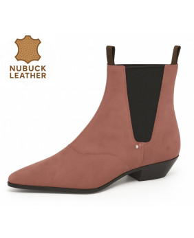 Chelsea boots Nevermind in nabuk rosa antico.