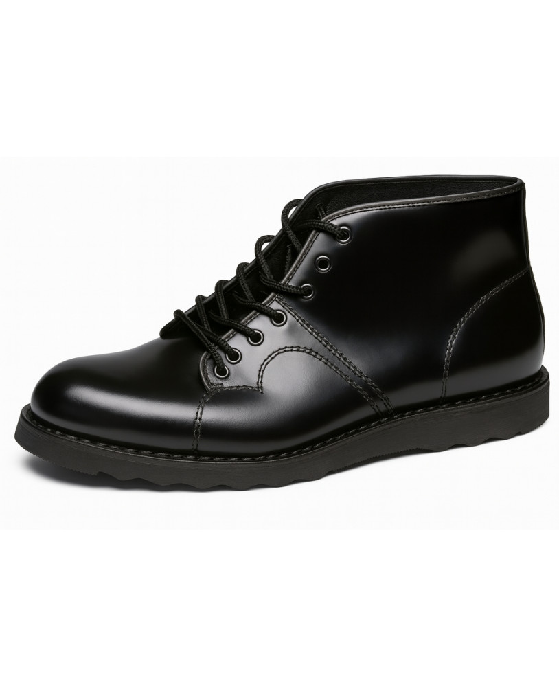 Stivaletti alti Nevermind in pelle nera liscia con allacciatura completa.