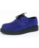 Nevermind electric blue suede leather creepers with single sole – bold, rebellious and iconic.