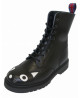 Nevermind – rangers cuir noir 8 œillets motif chat