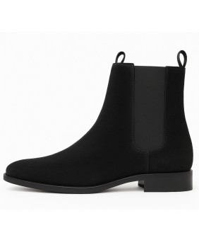 Nevermind – stivaletti Chelsea pelle suédé nera a punta academia preppy vintage retro