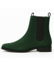 Nevermind – forest green suede Chelsea boots – pointed toe academia preppy vintage retro
