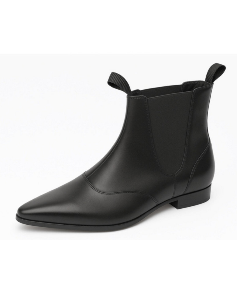 Bottines Chelsea en cuir aniline noir lisse Nevermind Midnight.