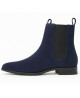 Nevermind – navy blue suede Chelsea boots – pointed toe academia preppy vintage retro