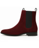 Nevermind – bottines Chelsea cuir suédé bordeaux pointues academia preppy vintage rétro