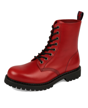Rangers 08 œillets cuir rouge feu Nevermind, esprit punk et rock flamboyant
